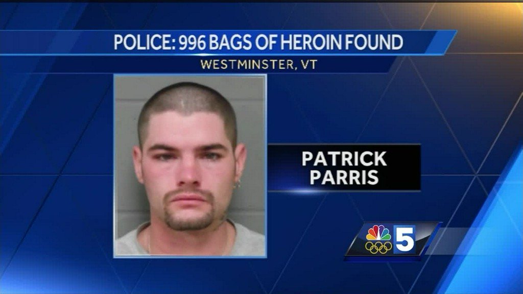 Police said Derby man has been arrested for driving under the influence of drugs and having hundreds of bags of suspected heroin inside his car. Vermont State Police said they found Patrick Parris, 31, unresponsive at a rest area off of I-91 in Westminster at approximately 11 a.m. Thursday.